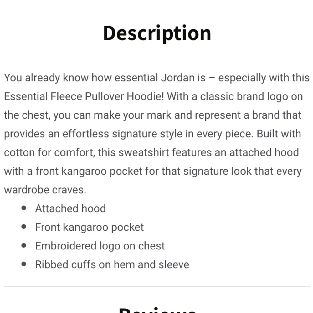 Jordan MJ Essential Fleece Pullover Hoodie - Picture 8 of 8